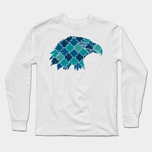 Eagle Silhouette with Pattern Long Sleeve T-Shirt